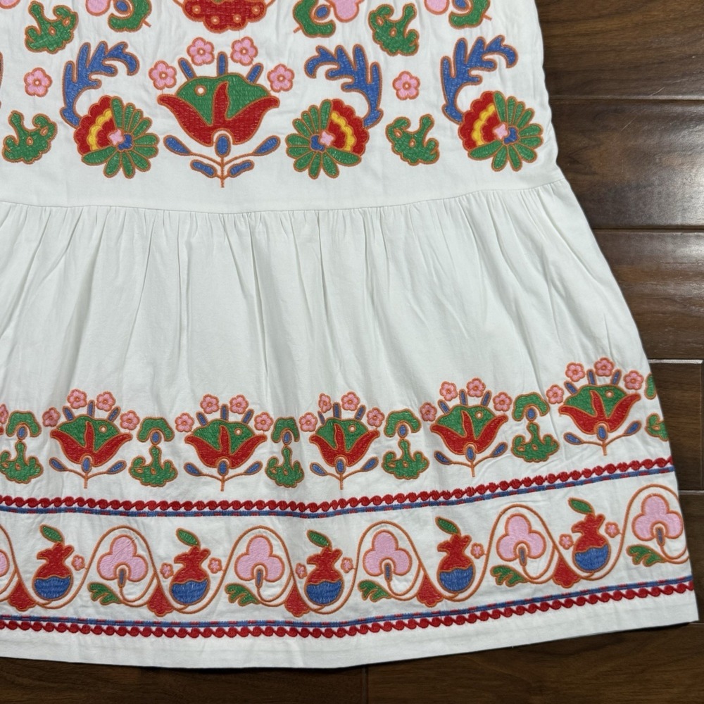 J.Marie Women's Size Large White Embroidered Sleeveless Landon Midi Dress - Picture 9 of 12